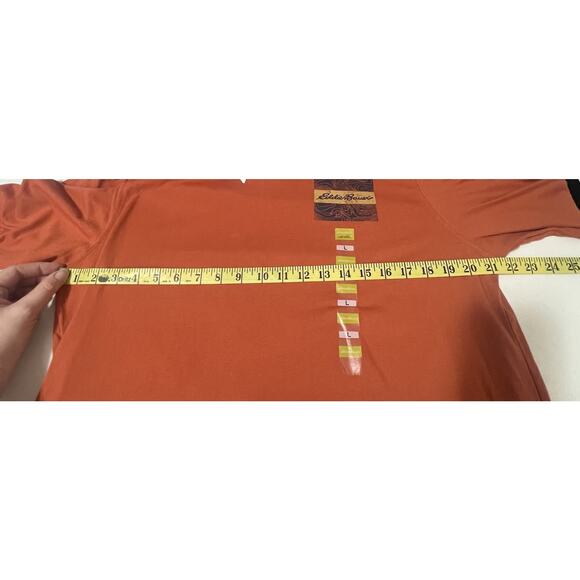 Eddie Bauer Men’s Long Sleeve T-Shirt Logo Coral Burnt Orange Size Large New - Picture 9 of 12